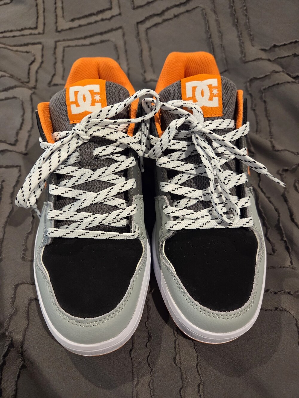DC Kids Gray, Black & Orange Skate Sneakers